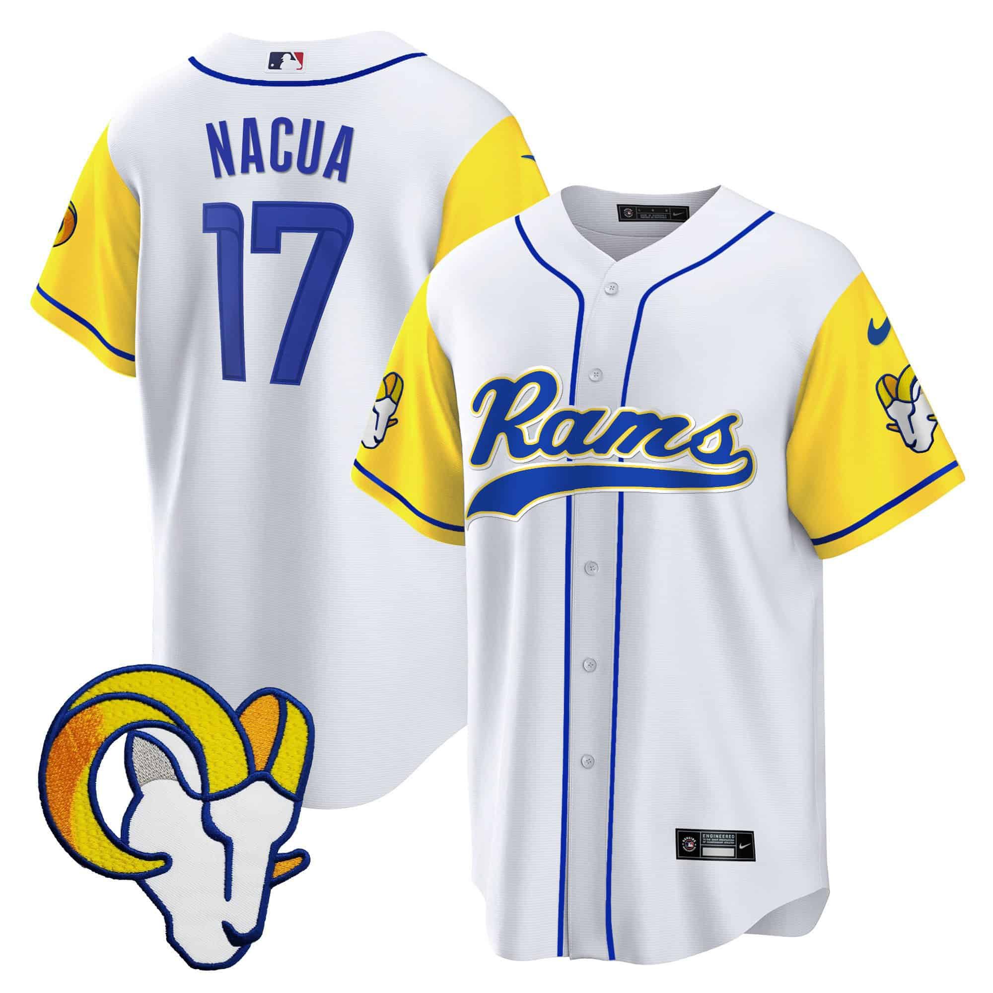 Men Los Angeles Rams #17 Nacua White 2024 Nike Baseball NFL Jersey->indianapolis colts->NFL Jersey
